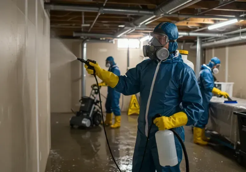 Basement Sanitization and Antimicrobial Treatment process in Crestwood Village, NJ